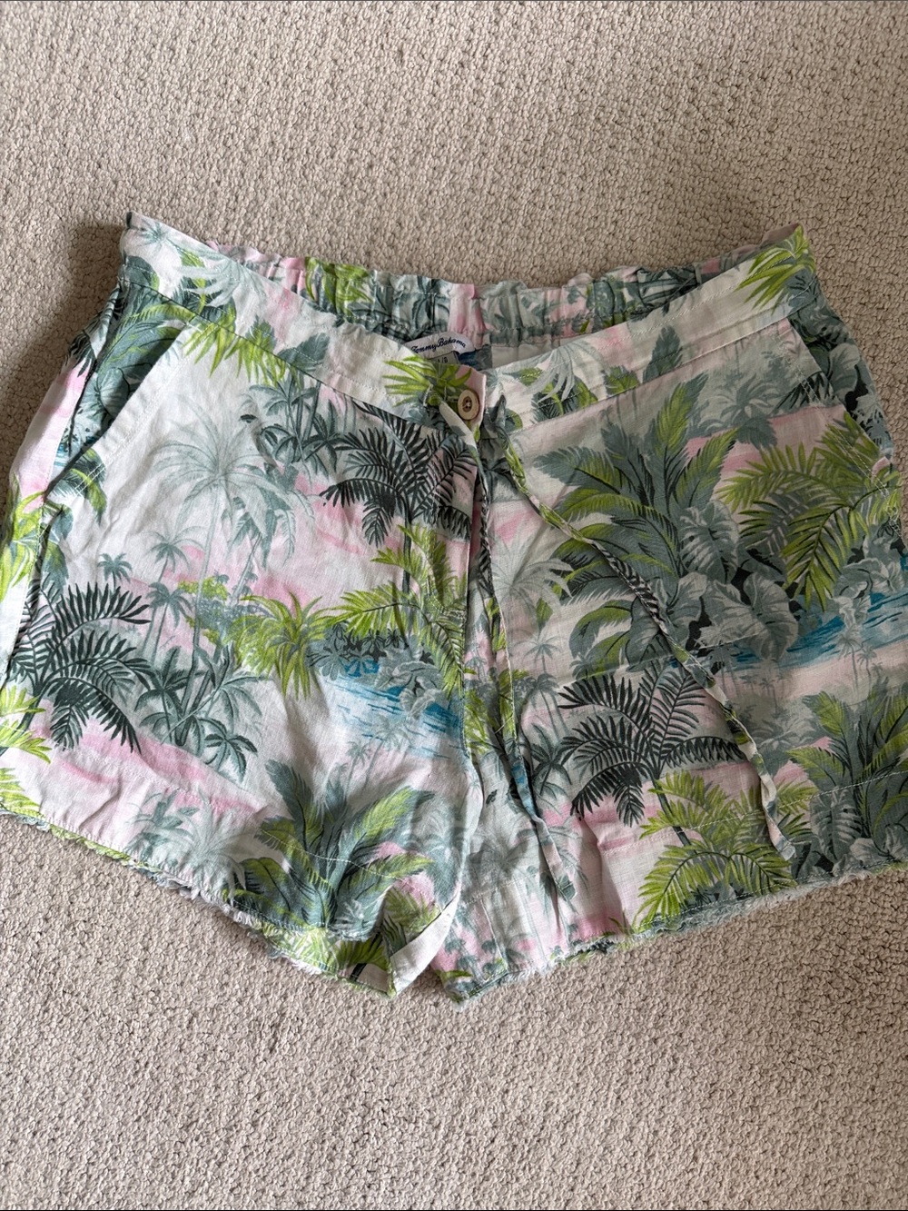 Tommy Bahama Tropical Palm-Print Shorts in Pink, Green & Blue